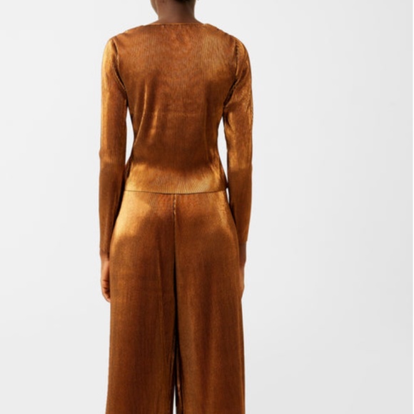 FRENCH CONNECTION TAINA METALLIC PLEATED JERSEY CULOTTES - Picture 8 of 11